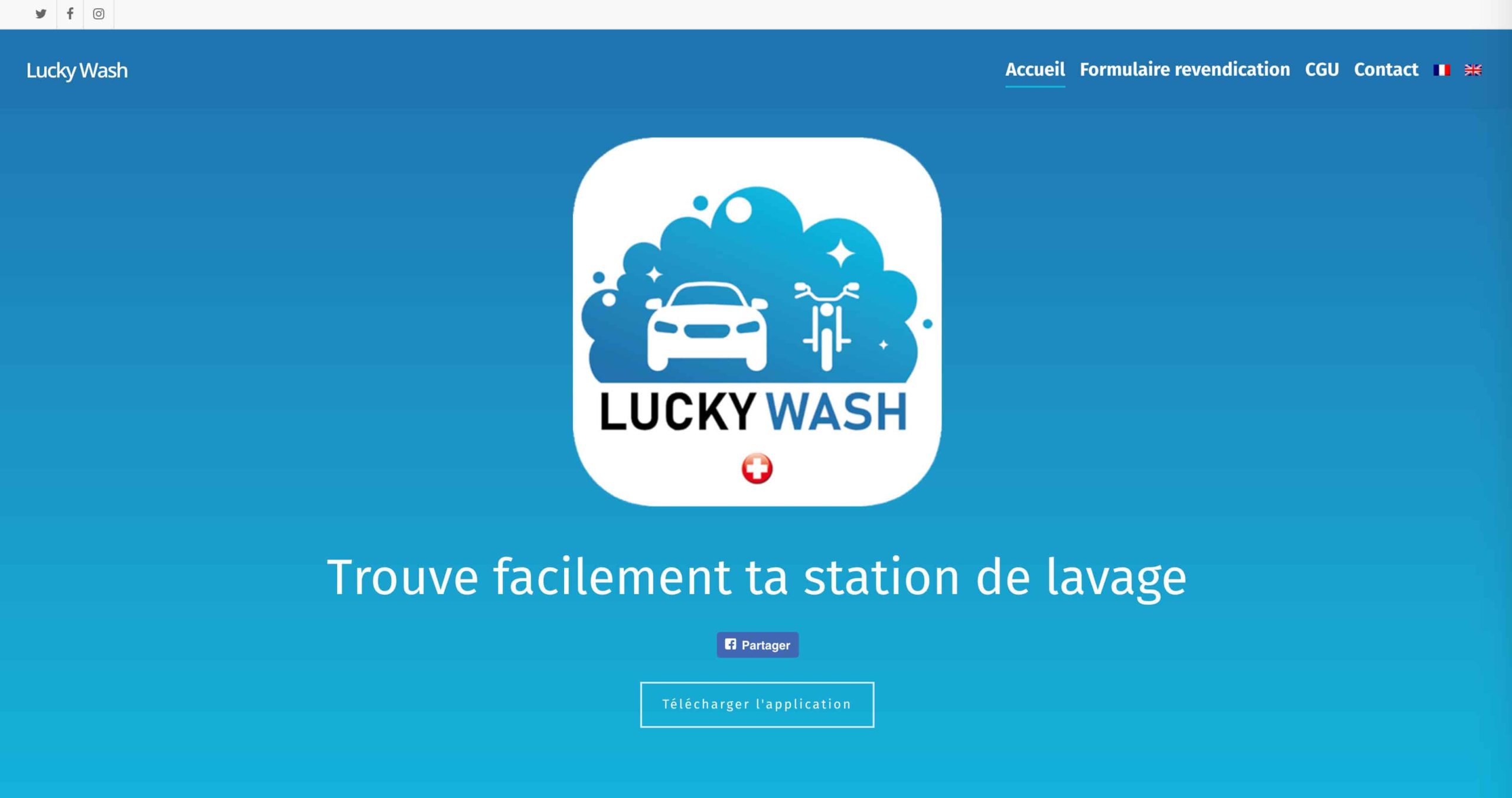 page accueil lucky wash 4
